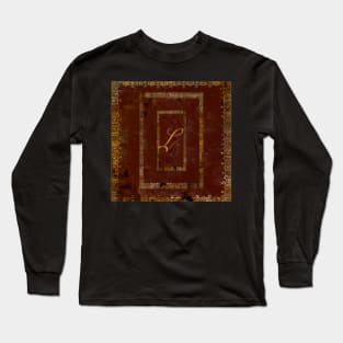 Distressed Leather Book Cover Design Initial L Long Sleeve T-Shirt